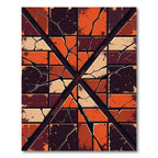 Cracked Earth Tone Geometric Mosaic Rug