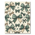 Elegant Sage and Cream Ribbon Bows Rug
