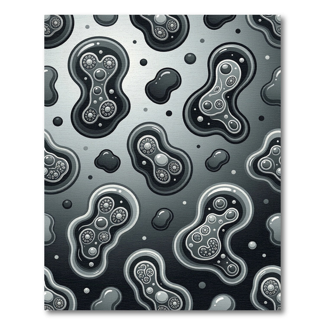 Grayscale Biological Amorphous Forms Rug