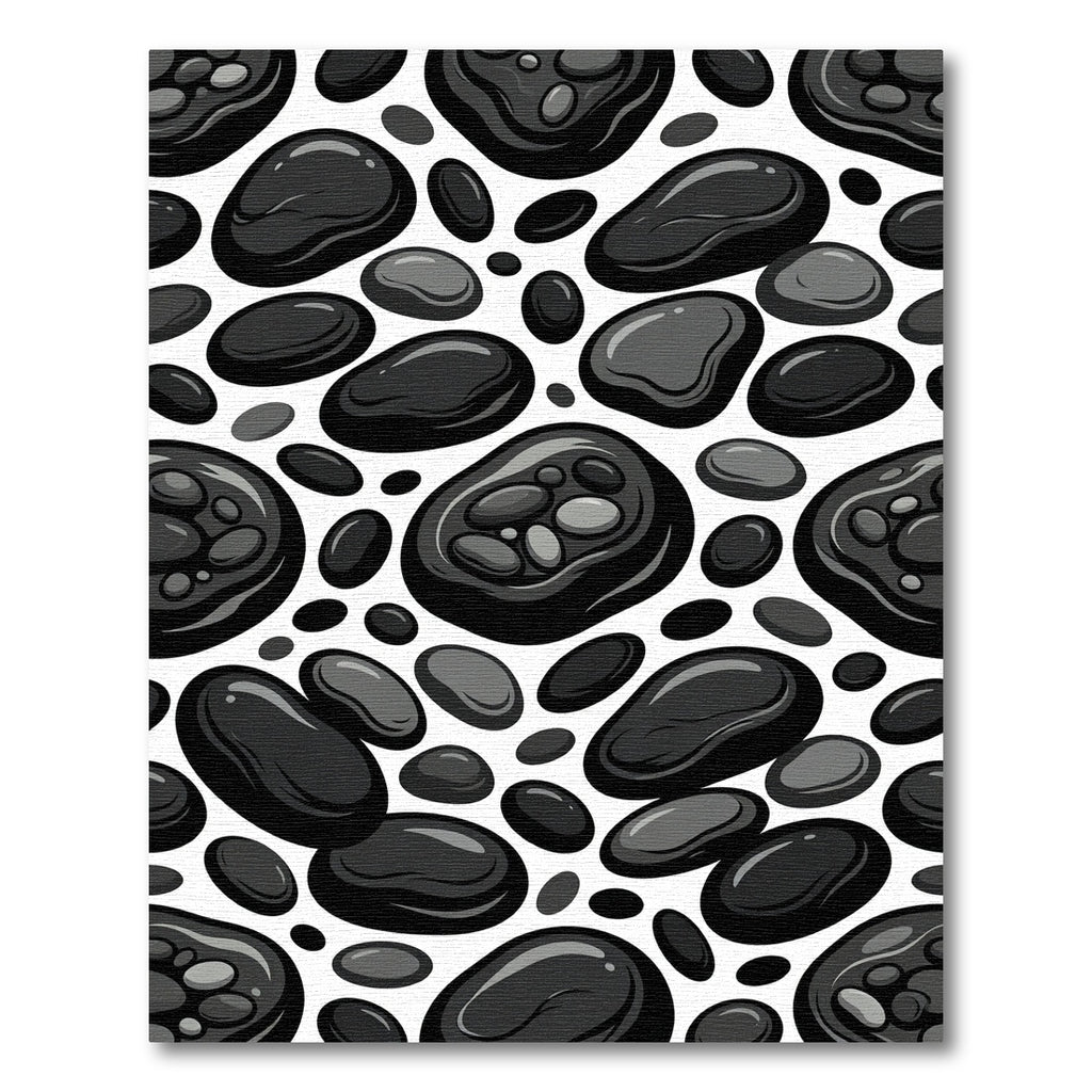 Smooth Black Pebble Scatter Rug