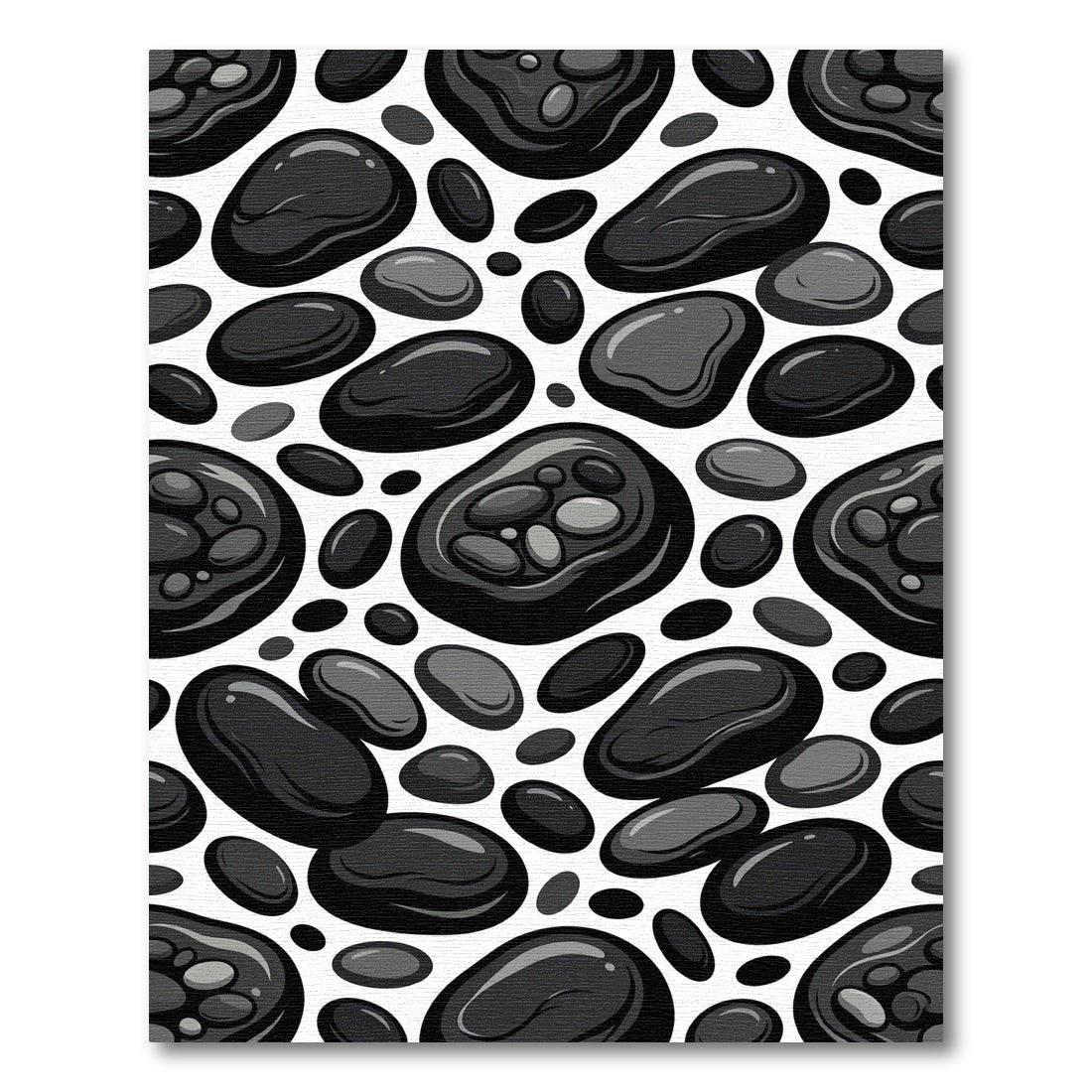 Smooth Black Pebble Scatter Rug