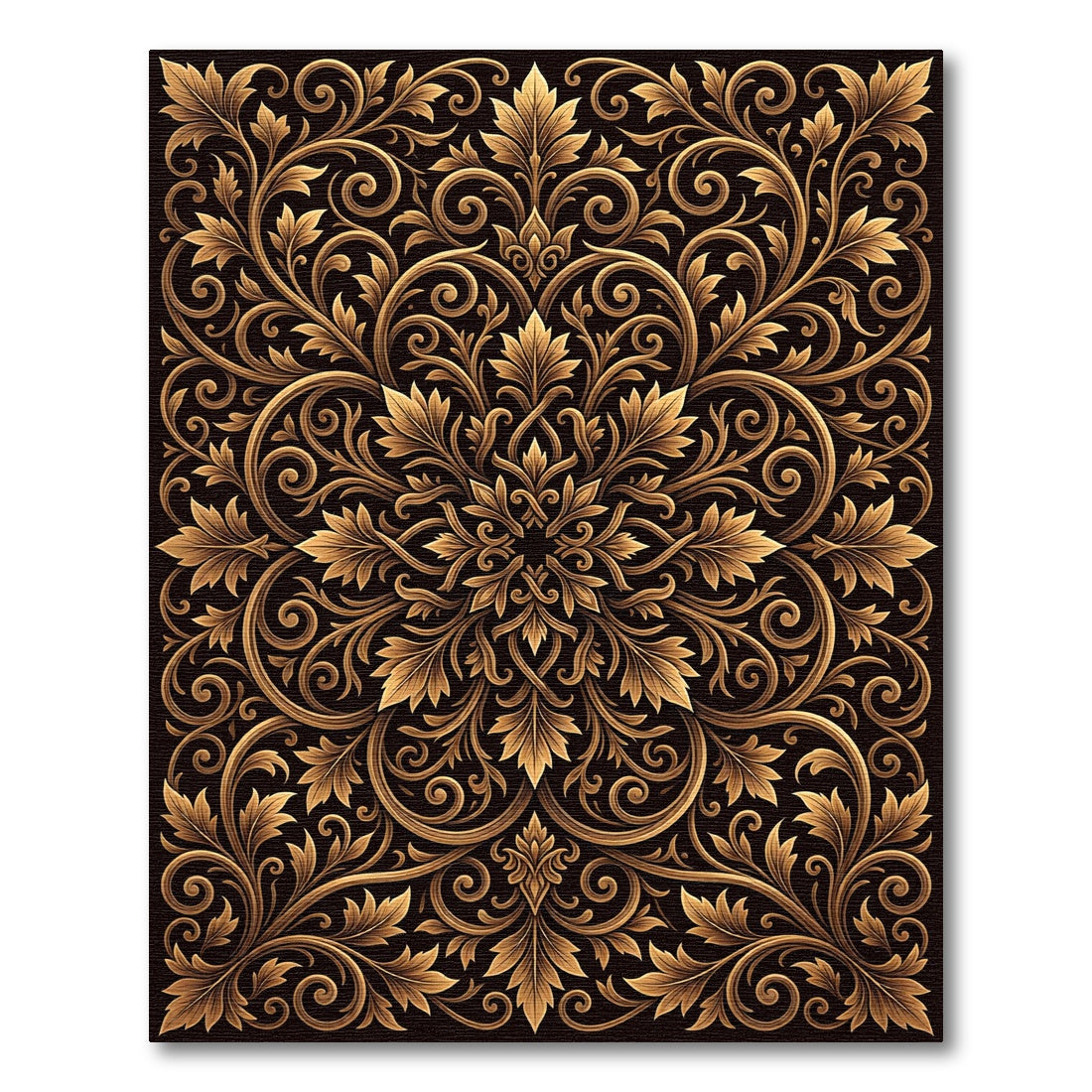Antique Gold Acanthus Scrollwork Rug