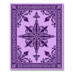 Purple Floral Medallion Frame Rug