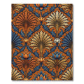Ornate Terracotta Palm Leaf Botanical Rug