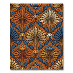 Ornate Terracotta Palm Leaf Botanical Rug