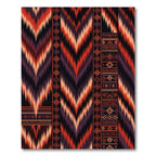 Crimson Amber Tribal Chevron Rug