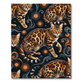 Celestial Bengal Leopard Sunburst Art Rug