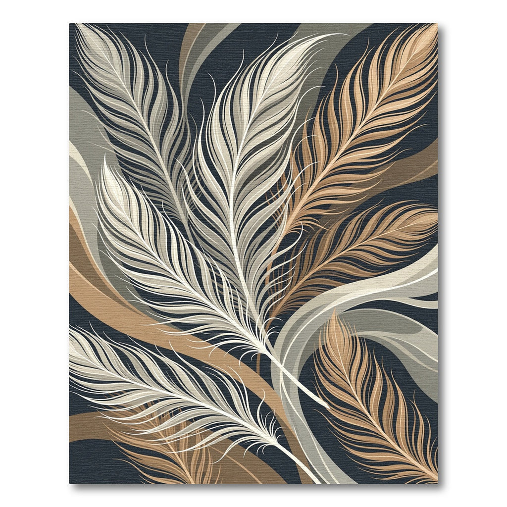 Feather Swirl Abstract Neutral Tone Rug