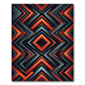 Bold Orange and Charcoal Geometric Chevron Rug
