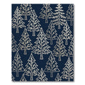 Gold Pine Forest Navy Background Rug