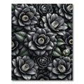 Dark Gray Realistic Flower Arrangement Rug