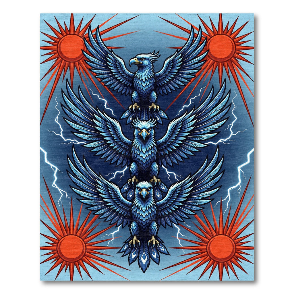 Mythical Blue Eagles Radiant Sun Rug