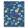 Deep Blue Floral Garden Medley Rug