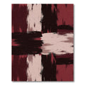Bold Crimson and Cream Abstract Cross Rug