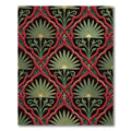 Crimson Green Fan Lattice Rug