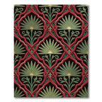 Crimson Green Fan Lattice Rug