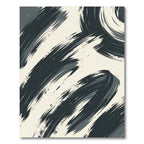 Charcoal Streak Abstract Swirl Rug