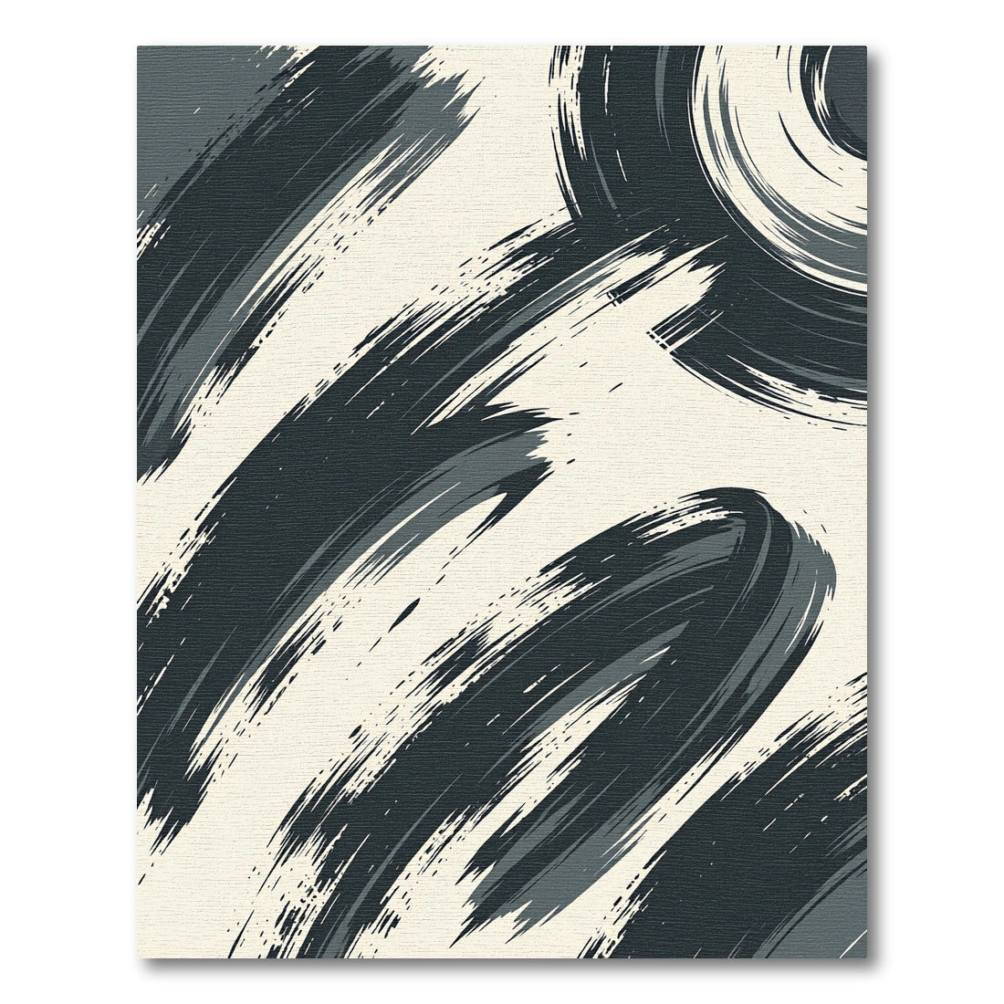 Charcoal Streak Abstract Swirl Rug