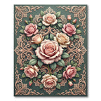 Romantic Rose Lace Medallion Rug