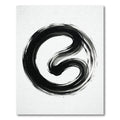 Black Ink Swirl Abstract Brushstroke Rug