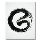 Black Ink Swirl Abstract Brushstroke Rug