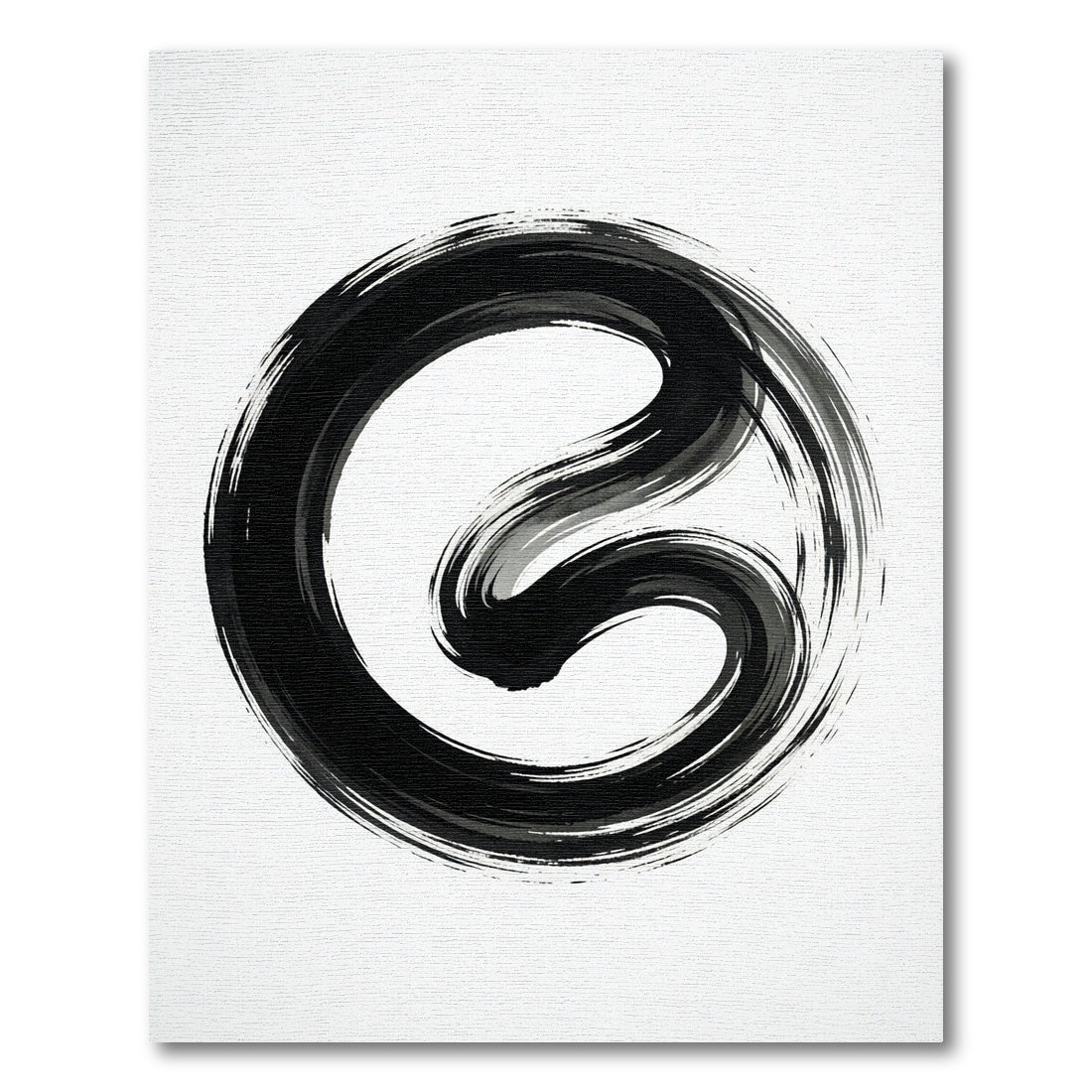 Black Ink Swirl Abstract Brushstroke Rug