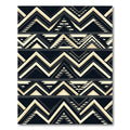 Bold Black Beige Geometric Chevron Rug