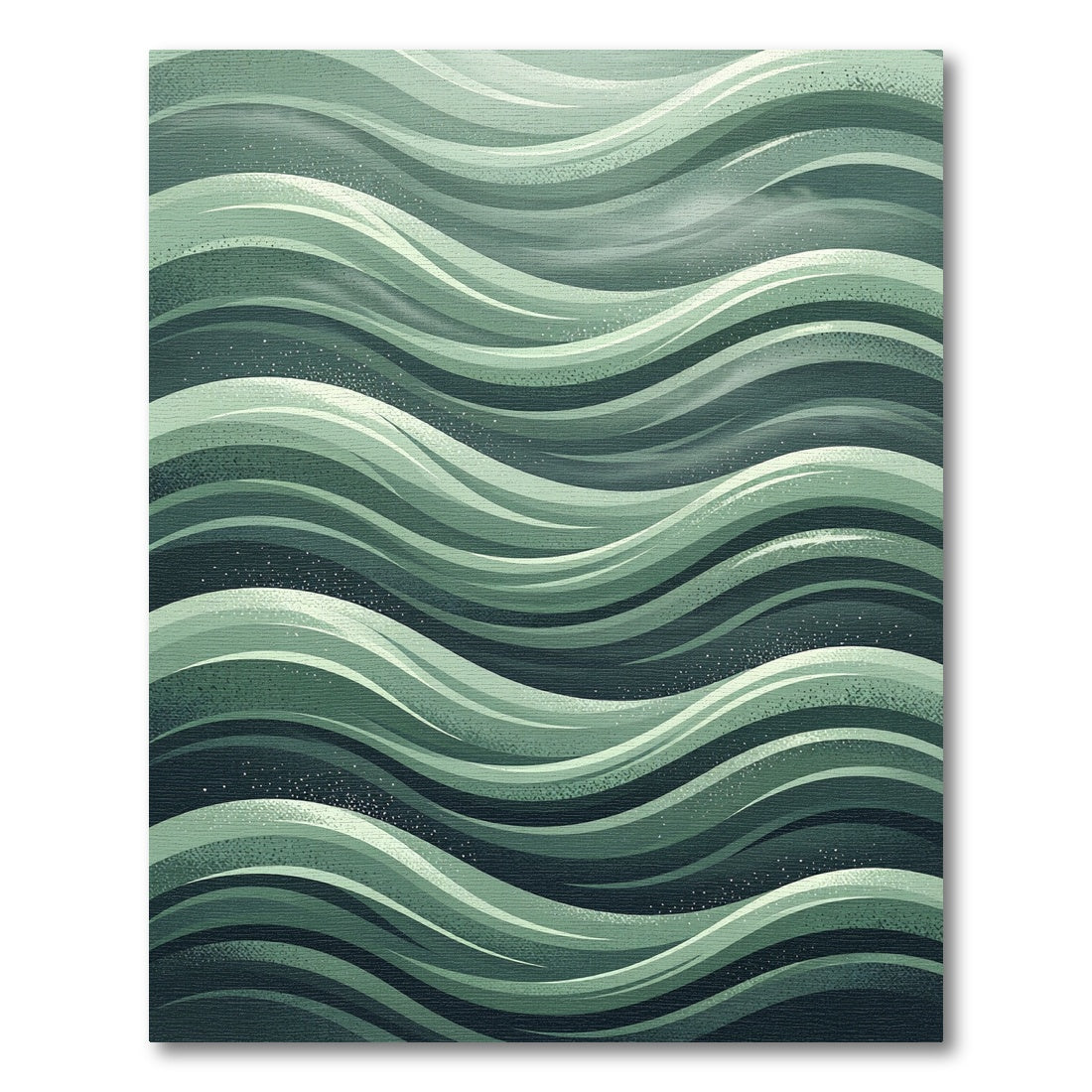 Serene Sage Green Wavy Abstract Flow Rug