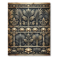 Elegant Gold Gray Lotus Palm Border Rug