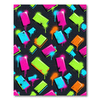 Vibrant Neon Graffiti Abstract Shape Rug