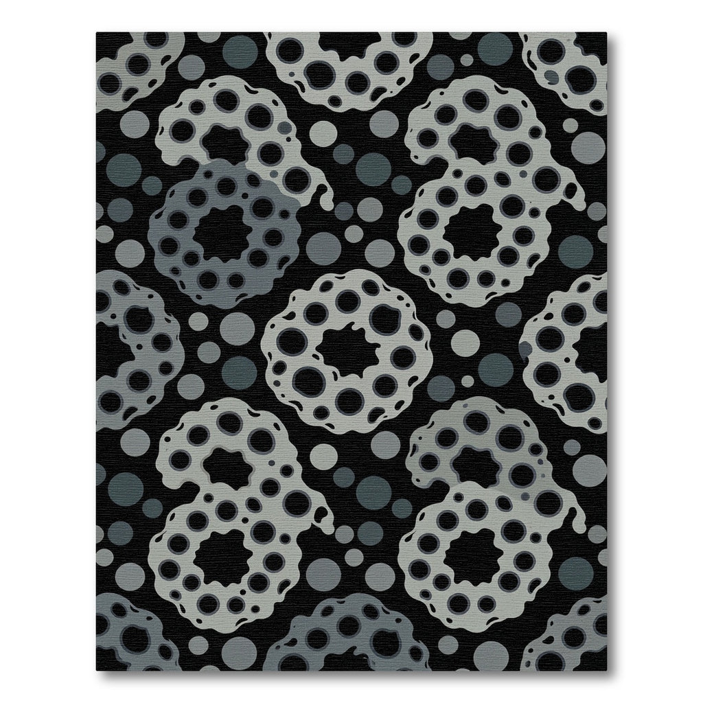 Monochromatic Gray Abstract Dots Rug