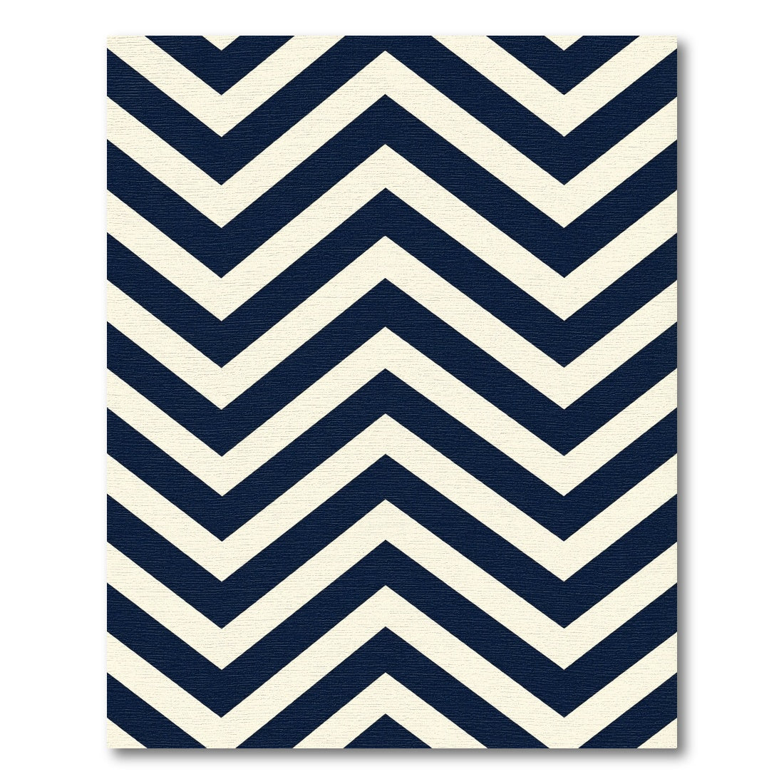 Navy Blue Cream Chevron Zigzag Rug