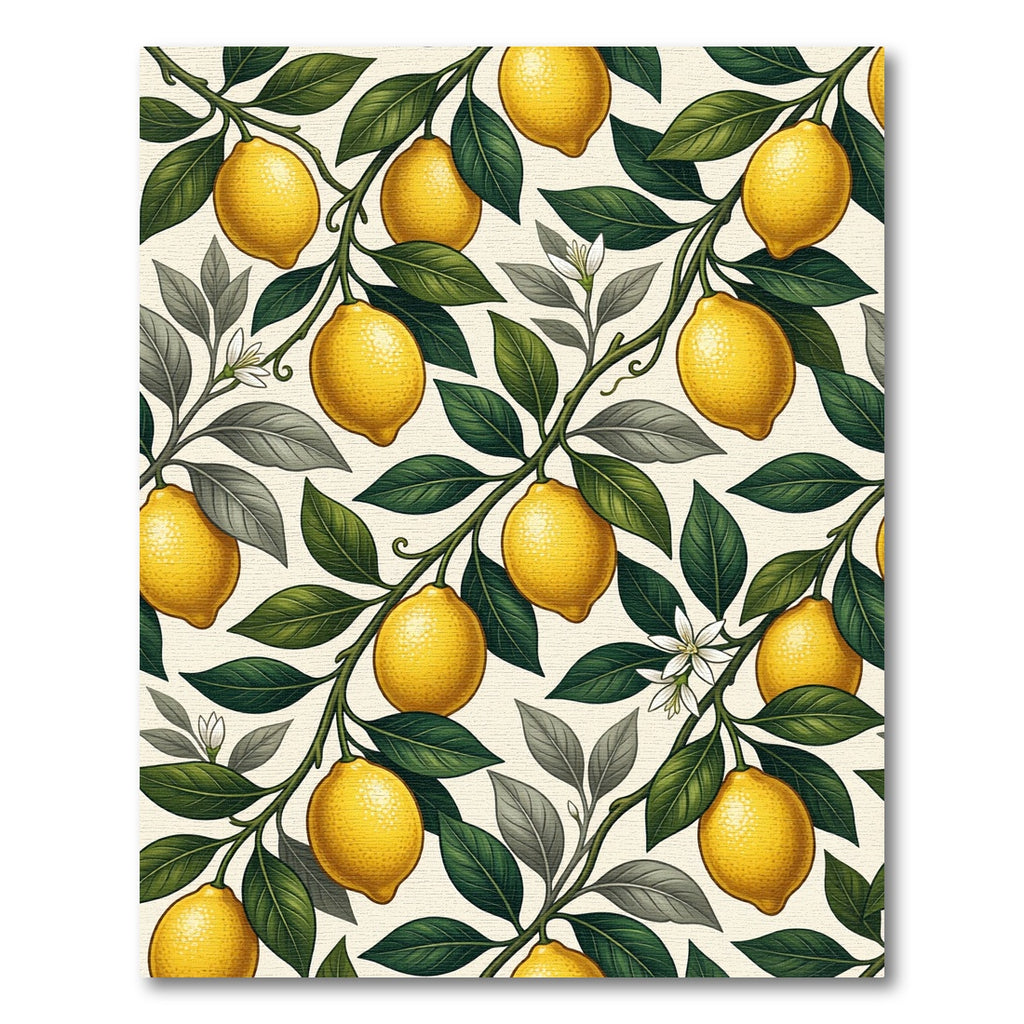 Botanical Sunny Yellow Lemon Branch Rug