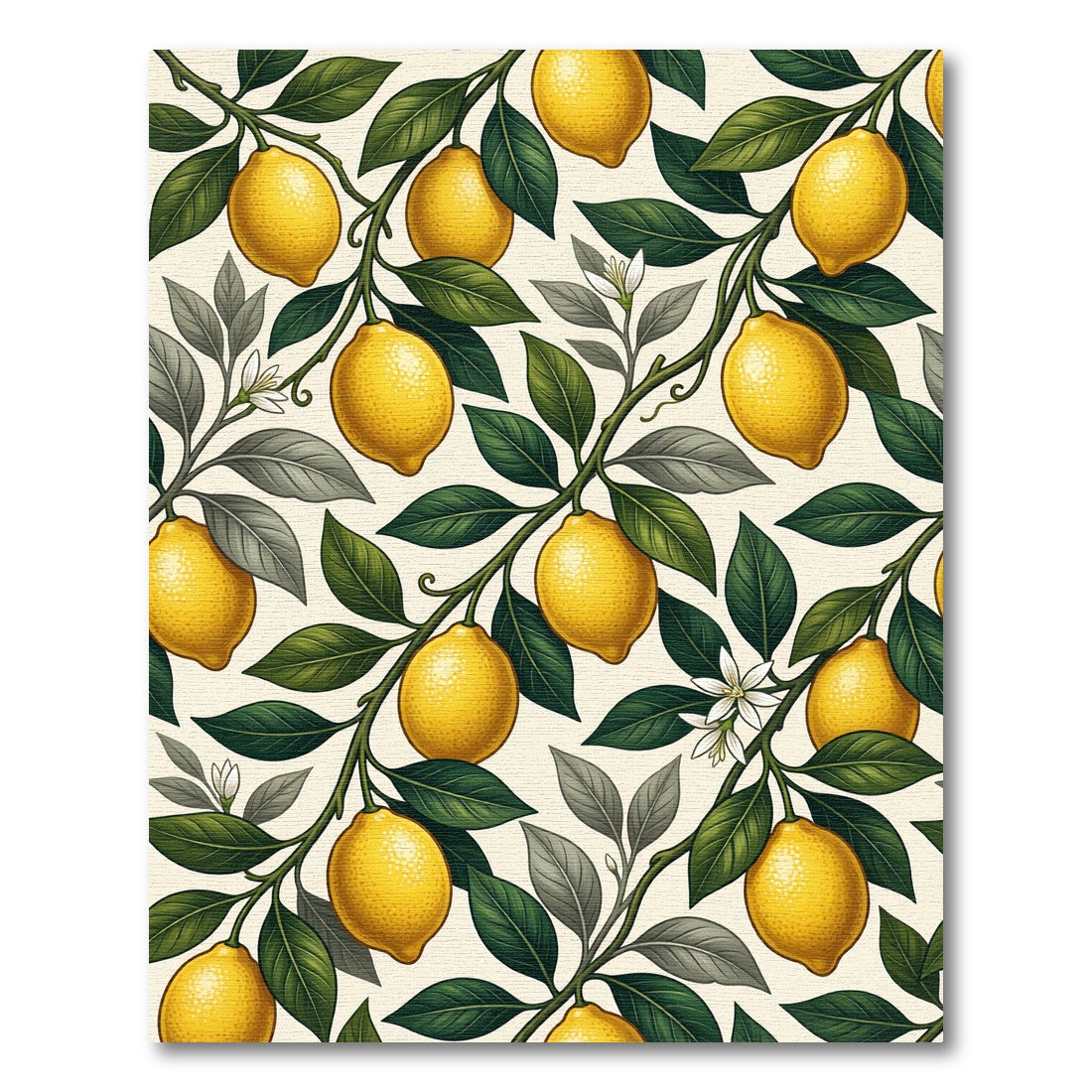 Botanical Sunny Yellow Lemon Branch Rug