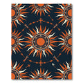 Celestial Sunburst Orange Midnight Sky Rug