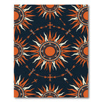 Celestial Sunburst Orange Midnight Sky Rug