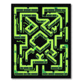 Neon Green Cybernetic Geometric Labyrinth Rug