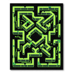 Neon Green Cybernetic Geometric Labyrinth Rug