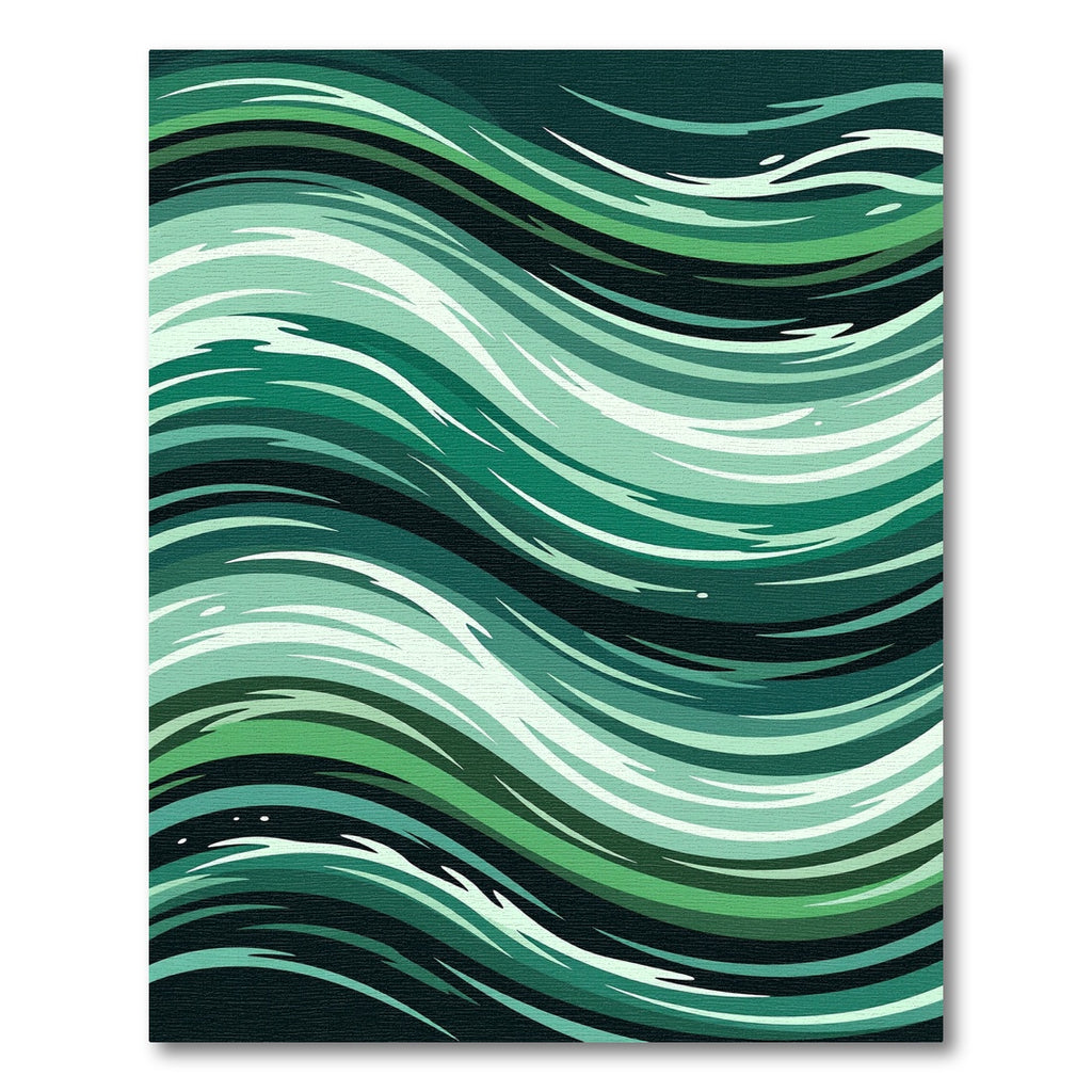 Deep Emerald Green Abstract Swirls Rug