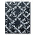 Monochrome Frosty Crystal Lattice Grid Rug