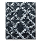 Monochrome Frosty Crystal Lattice Grid Rug