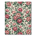 Elegant Pink Rose Garden Floral Rug