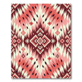 Crimson Pink Tribal Diamond Sunburst Rug