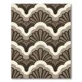 Brown and Cream Scallop Fan Rug
