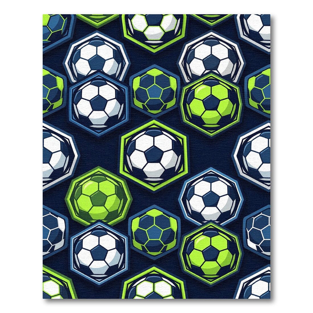 Dynamic Soccer Hexagon Vector Illustration Rug