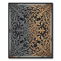 Elegant Silver and Gold Filigree Medallion Rug