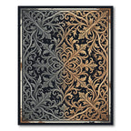 Elegant Silver and Gold Filigree Medallion Rug