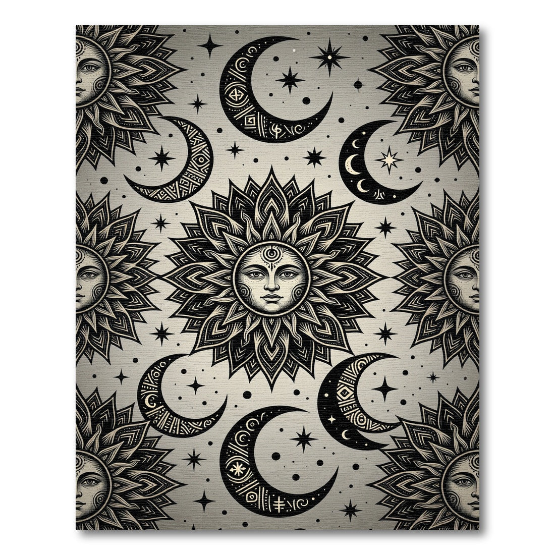 Celestial Sun Moon Star Radiance Rug
