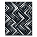 Metallic Silver Sharp Geometric Chevron Rug