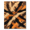 Brown Beige Black Orange Brushstrokes Rug